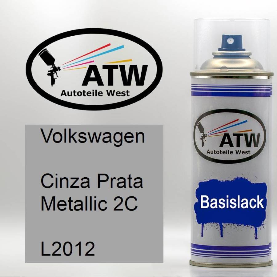 Volkswagen, Cinza Prata Metallic 2C, L2012: 400ml Sprühdose, von ATW Autoteile West.